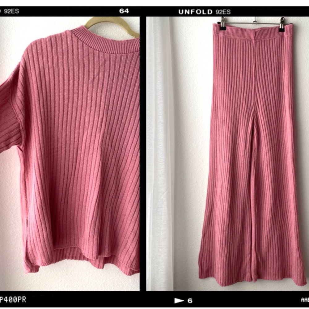 Nasty Gal Pink Sweater Comfy Lounge Set 8/S